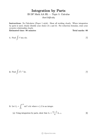 Integration by Parts (Hard)