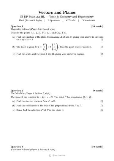 Vectors & Planes (Hard)